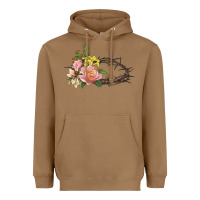 Toasted Coconut Crown of thorns floral Easter Heavyweight Hoodie - CowGirlArtShop