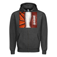 Charcoal Heather baseball and basketball and football tumbler tbs Zipper Hoodie - TumblerDesignByShophia