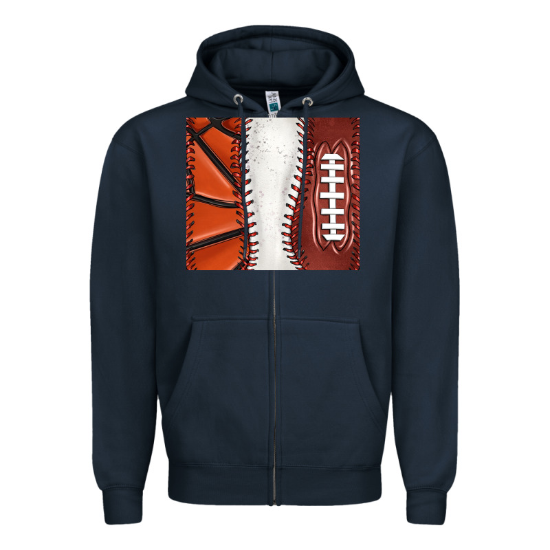 Baseball And Basketball And Football Tumbler Tbs Zipper Hoodie by TumblerDesignByShophia | Teevron