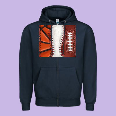 Baseball And Basketball And Football Tumbler Tbs Zipper Hoodie Designed By Tumblerdesignbyshophia