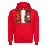 Red baseball and basketball and football tumbler tbs Zipper Hoodie - TumblerDesignByShophia