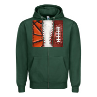 Sports Green baseball and basketball and football tumbler tbs Zipper Hoodie - TumblerDesignByShophia