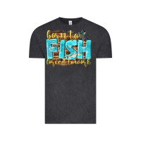 Vintage Black born to fish forced to work Vintage Tee - NancyCooperArtShop
