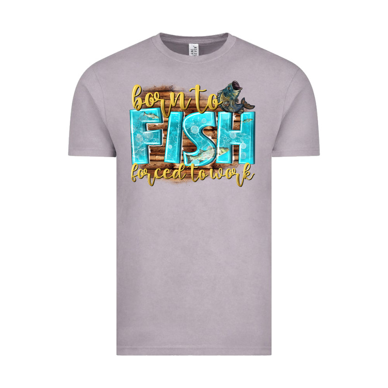 Born To Fish Forced To Work Vintage Tee by NancyCooperArtShop | Teevron