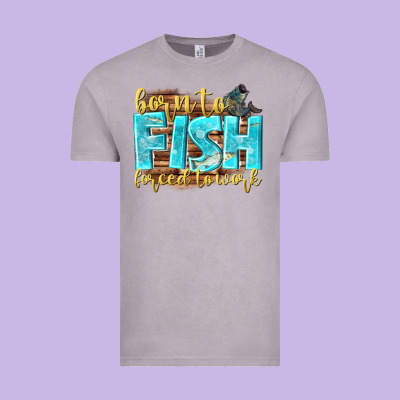 Born To Fish Forced To Work Vintage Tee Designed By Nancycooperartshop
