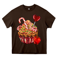 Chocolate Brown Christmas candy cupcake Heavy Core Tee - AdoDesignShop