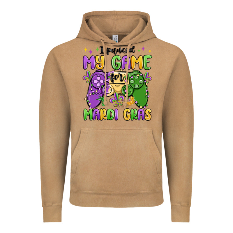 I Paused My Game For Mardi Gras Vintage Hoodie by MaliasSmallBusiness | Teevron