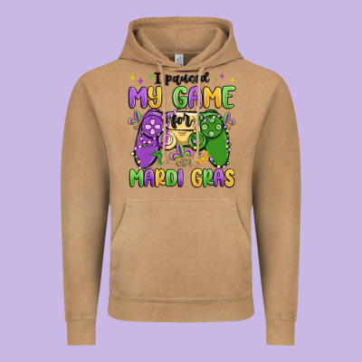 I Paused My Game For Mardi Gras Vintage Hoodie Designed By Maliassmallbusiness