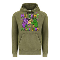 Vintage Olive i paused my game for mardi gras Vintage Hoodie - MaliasSmallBusiness