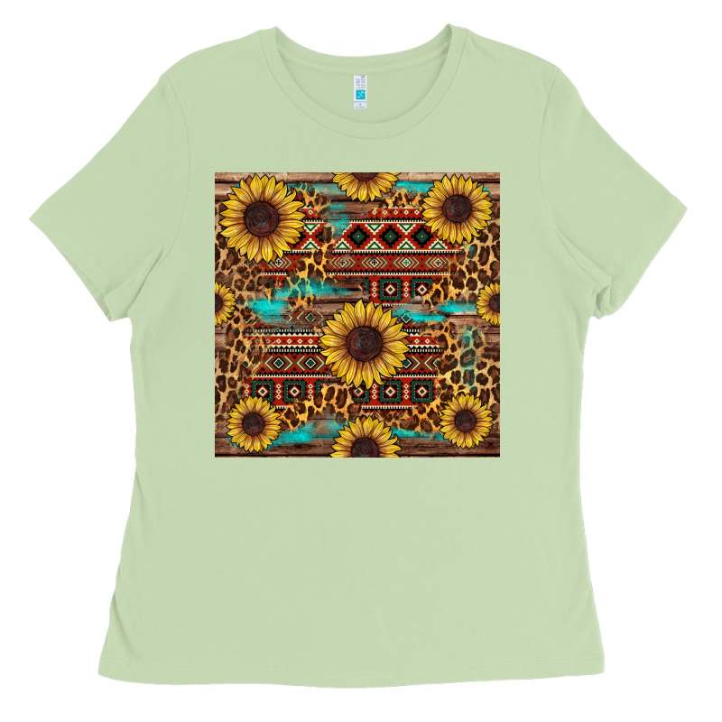 Sunflower And Leopard Seamless Pattern Ladies Tee by BundleAndBundleShop | Teevron