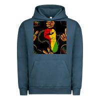Pigment Midnight Navy African Freedom Seamless Pattern Urban Hoodie - BundleAndBundleShop