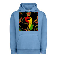 Pigment Pebble Blue African Freedom Seamless Pattern Urban Hoodie - BundleAndBundleShop