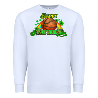 White St. Patrick's Day Basketball Premium Sweatshirt - HowdyJamesFarm