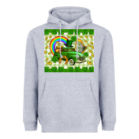 Heather Grey St. Patrick's truck Heavyweight Hoodie - CowGirlArtShop
