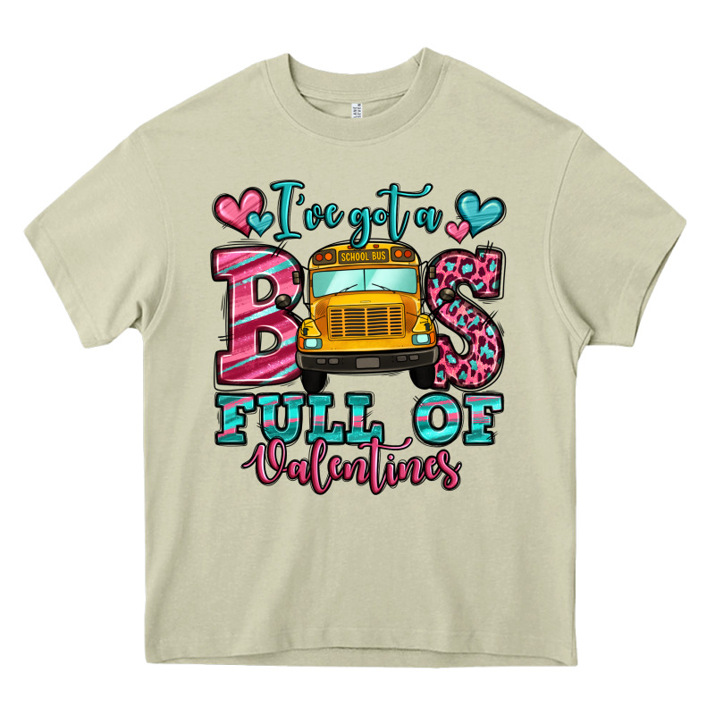 I've Got A Bus Full Of Valentines School Bus Heavy Core Tee by Jasminsmagicworld | Teevron