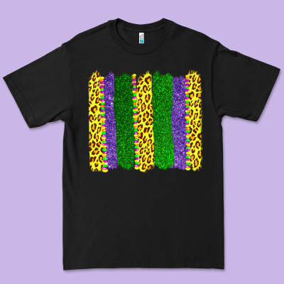 Mardi Gras Leopard Brushstrokes Premium Tee Designed By Adodesignshop
