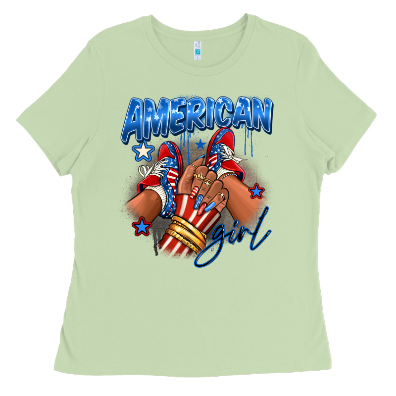 Afro American Girl Sneakers Ladies Tee by RanaPortraitStore | Teevron