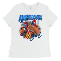 White Afro american girl sneakers Ladies Tee - RanaPortraitStore