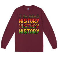 Burgundy i am black history Long Sleeve Tee - LillyAllenDesigns