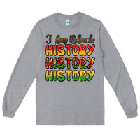 Heather Grey i am black history Long Sleeve Tee - LillyAllenDesigns