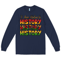 Navy i am black history Long Sleeve Tee - LillyAllenDesigns