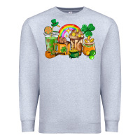 Heather Grey St. Patricks coffee cups Premium Sweatshirt - HowdyJamesFarm