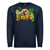 Navy St. Patricks coffee cups Premium Sweatshirt - HowdyJamesFarm