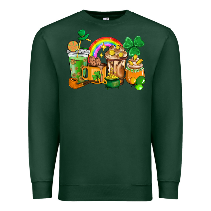 St. Patricks Coffee Cups Premium Sweatshirt by HowdyJamesFarm | Teevron