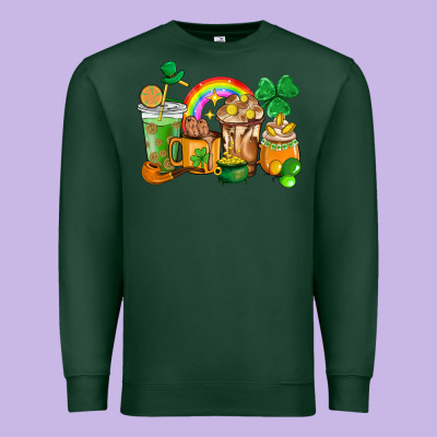 St. Patricks Coffee Cups Premium Sweatshirt Designed By Howdyjamesfarm