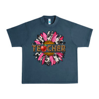 Midnight Navy western teacher sunflower Urban Heavy Tee - NancyCooperArtShop