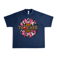 Navy western teacher sunflower Urban Heavy Tee - NancyCooperArtShop