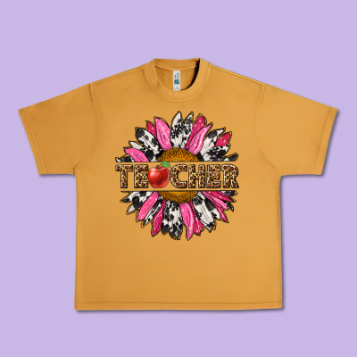 Western Teacher Sunflower Urban Heavy Tee Designed By Nancycooperartshop