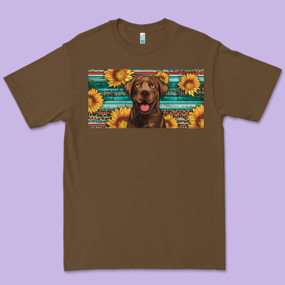 Western Chocolate Labrador License Plate Premium Tee Designed By Artiststas