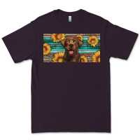 Plum western chocolate labrador license plate Premium Tee - Artiststas
