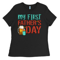 Black my first father's day Ladies Tee - Artiststas
