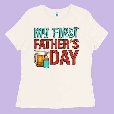 My First Father's Day Ladies Tee Designed By Artiststas