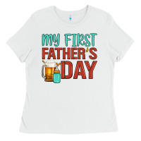 White my first father's day Ladies Tee - Artiststas