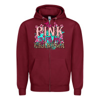 Burgundy The pink is for my Grandma Cancer Awareness Zipper Hoodie - HowdyJamesFarm