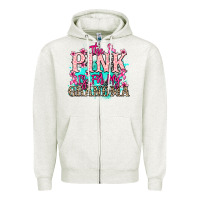 Oatmeal Heather The pink is for my Grandma Cancer Awareness Zipper Hoodie - HowdyJamesFarm