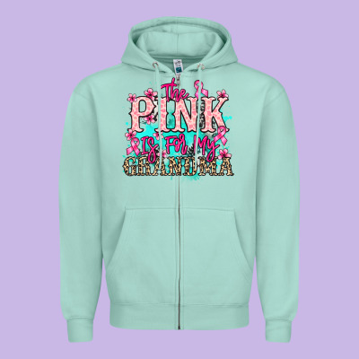 The Pink Is For My Grandma Cancer Awareness Zipper Hoodie Designed By Howdyjamesfarm