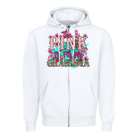 White The pink is for my Grandma Cancer Awareness Zipper Hoodie - HowdyJamesFarm