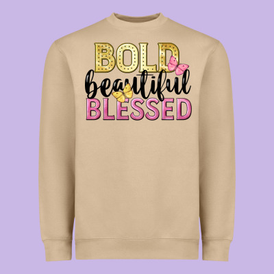 Bold Beautiful Blessed Heavyweight Sweatshirt Designed By Lillyallendesigns