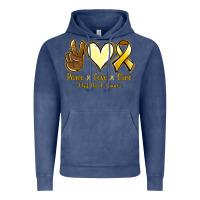 Vintage Denim Peace love cure Bone Cancer Vintage Hoodie - NancyCooperArtShop