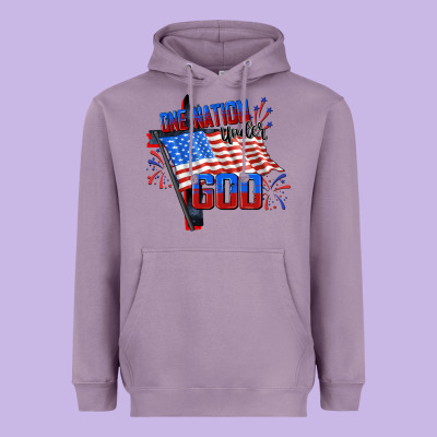 One Nation Under God 4th Of July Heavyweight Hoodie Designed By Cowgirlartshop