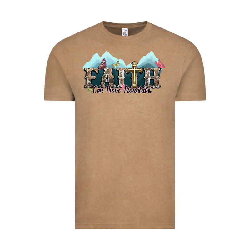 Faith Can Move Mountains Cross Vintage Tee by NancyCooperArtShop | Teevron