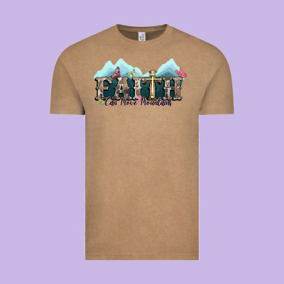 Faith Can Move Mountains Cross Vintage Tee Designed By Nancycooperartshop