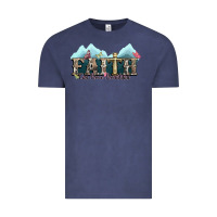 Vintage Denim faith can move mountains cross Vintage Tee - NancyCooperArtShop