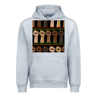 Melanin Rised Fist Seamless Pattern Urban Hoodie | Teevron