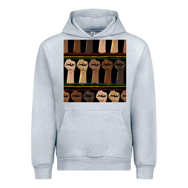 Melanin Rised Fist Seamless Pattern Urban Hoodie by BundleAndBundleShop | Teevron