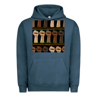 Pigment Midnight Navy melanin rised fist seamless pattern Urban Hoodie - BundleAndBundleShop